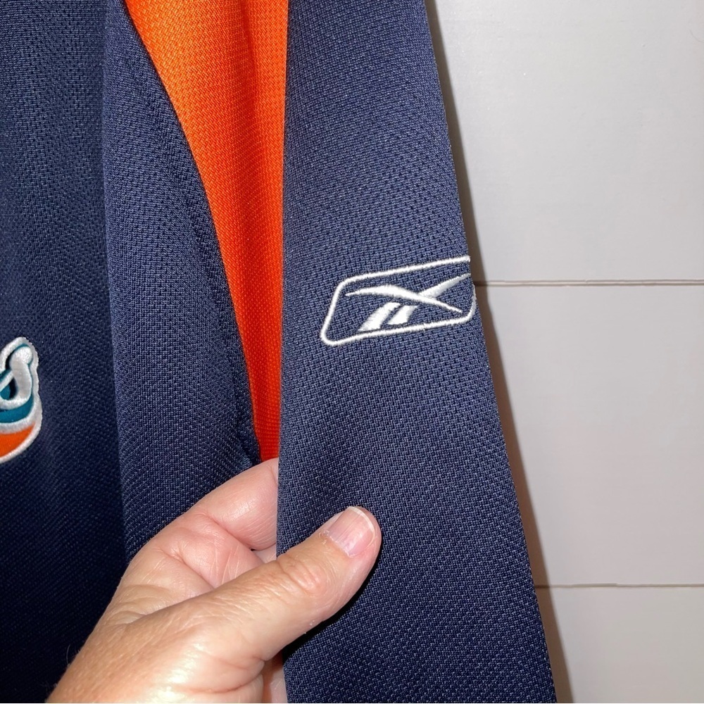 Reebok Miami Dolphins Navy & Orange NFL Vintage Hoodie Adult Size 2XL - Picture 3 of 6